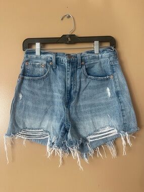 pistola Light Blue Distressed High-Rise Denim Cutoff Shorts size 27